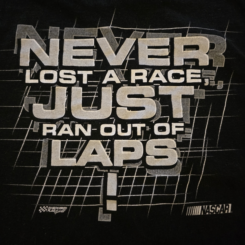 Nascar Vintage 00's Black Short Sleeve Nascar Tee with Geometric Design - Picture 1 of 5
